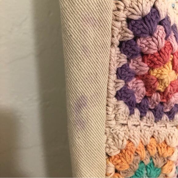 Free People Crochet Zuri Mom Jeans Straight Leg Ultra High Waist Tan Denim Pants - Picture 8 of 13